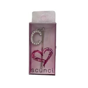 Scunci Letter C Rhinestone Bobby Pin – Silver Plated Hair Accessory, Brand New